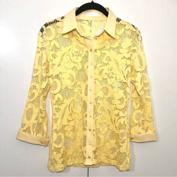 Anne Fontaine Cendra lace top in yellow
